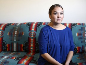 Delores Stevenson at her home. Stevenson is the aunt of Nadine Machiskinic, who died in Jan. 2015 after falling down a laundry chute at the Delta Hotel.