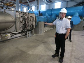 Tim Bushman, Water Treatment Plant manager, gives a tour of the Water Treatment Plant during Water Week in Saskatoon on March 20, 2017.