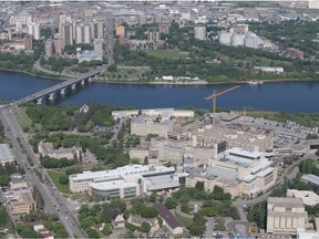 The University of Saskatchewan campus can be seen in this aerial photo.