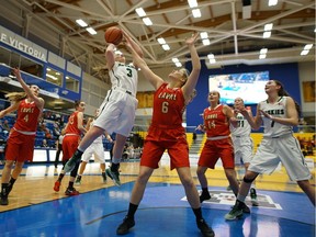The University of Saskatchewan Huskies played the Laval Rouge et Or in U Sports Final 8 women's basketball quarter-final action Thursday, March 10, 2017, at Victoria, B.C.