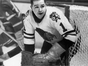 Glenn Hall of the Chicago Black Hawks matched saves with Canadiens goalie Jacques Plante in Game 3 of 1961 Stanley Cup semifinal, one that featured end-to-end action and three overtimes.