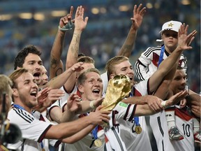 German players celebrate their 2014 World Cup title.