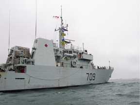 HMCS Saskatoon leaves San Diego to join a joint operation aimed at curbing smuggling off the eastern coast of Central America on Feb. 27, 2017.