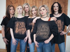Kealy Cheyenne Heeg (front) organized a photo shoot for the No Touchy campaign to bring awareness to the prevalence of sexual assault in many different situations.