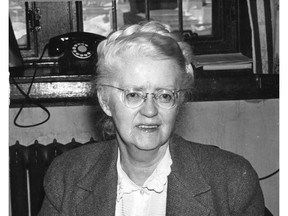 Mabel Timlin, February 1956.
(Provincial Archives of Saskatchewan S-B4730)