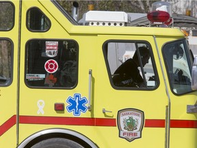 An engine with the Saskatoon Fire Department can be seen in this Saskatoon StarPhoenix file photo.