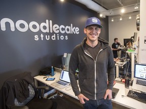 Noodlecake Studios VP of business Ryan Holowaty in the company's Saskatoon office.