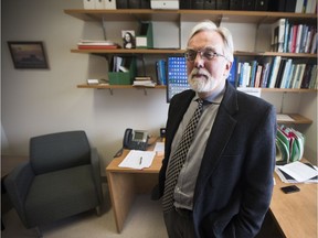 SASKATOON,SK--APRIL 28/2017-0429-NEWS-LUMBER-  Jeremy Rayner stands in his office at the Diefenbaker Centre, Rayner is commenting on a lumber dispute in Saskatoon, SK on Friday, April 28, 2017. (Saskatoon StarPhoenix/Kayle Neis)