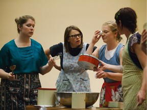 Actors, from left, Jacqueline Harding, Anna-Laure Koop, Andraea Sartison and Claire Thérèse Friesen will perform in Mission Potluck at Redeemer Lutheran Church in Saskatoon on June 18 at 3 p.m. (Submitted Photo