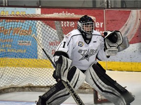 Battlefords North Stars goalie Taryn Kotchorek has been sidelined by injury but still hopes to see some game action at the Western Canada Cup. ORG XMIT: Sig6ocRVn3CPsshgRJBD