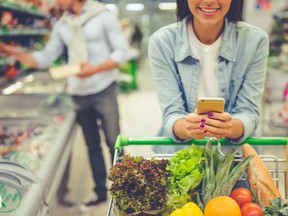 Couple in the supermarket.