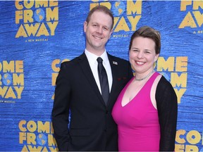 Opening night of Come From Away at the Schoenfeld Theatre - Arrivals.  Featuring: David Hein, Irene Sankoff Where: New York, New York, United States When: 13 Mar 2017 Credit: Joseph Marzullo/WENN.com  **No Contact Music** ORG XMIT: wenn31172950