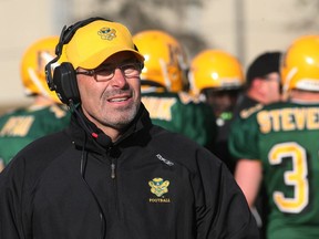 Jerry Friesen, shown during his days as the Alberta Golden Bears' head coach, is back with the U of S Huskies.