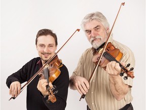 JJ Guy (left) and Gordon Stobbe -- aka Twin Fiddles -- play the Bassment on June 6.