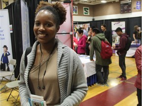 Maya Sterling, who came to Saskatoon from Jamaica in August 2016, said finding a job isn't always easy, as newcomers to Canada and high-school students looking for work can make for a "very competitive" job market. She hopes some face-to-face conversations at Wednesday's job fair will give her the edge over other applicants, as while Sterling has a position lined-up for September, she's hoping to find some work over the summer.