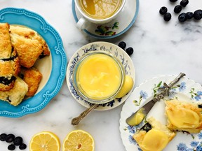 Sweet tart lemon curd goes on any kind of carb.