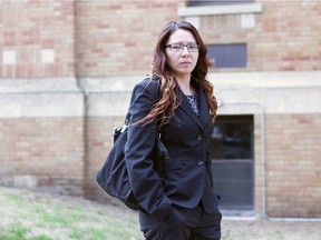 Robyn Ermine at Prince Albert's Court of Queen's Bench after her testimony on May 15. Uploaded May 15, 2017. Arthur White-Crummey/Prince Albert Daily Herald