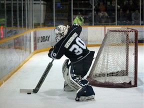 Saskatoon Blades goalie prospect Joel Grzybowski made 22 saves for the shutout Thursday as the Battleford North Stars did their best to keep their playoff hopes alive at the Western Canada Cup. Grzybowski has taken on a bigger role for the Stars at the Western Canada Cup due to an injury to Taryn Kotchorek.