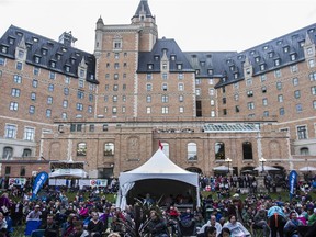 The crowd at the Bessborough Gardens await a performance by Metric at the Saskatchewan Jazz Festival in Saskatoon, Saskatchewan on Saturday, June 25, 2016.