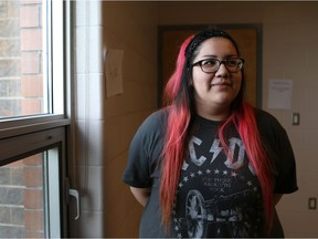 Rhane Mahingen stands for a photo after school at Centennial Collegiate in Saskatoon on May 15, 2017.  (Michelle Berg / Saskatoon StarPhoenix)