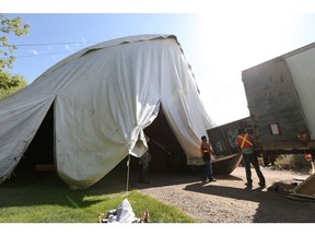 The Shakespeare on the Saskatchewan tent was pitched this week in a new spot on site.