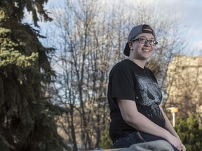 Kenny Starling, University of Saskatchewan's USSU Pride Centre Coordinator, sits for a photograph on the U of S campus in Saskatoon, SK on Wednesday, April 12, 2017.