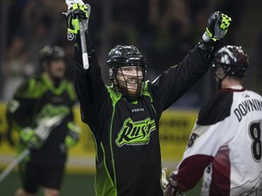 Ben McIntosh, shown during a regular-season game against the Colorado Mammoth, picked up four goals and three assists during Saturday's playoff win.