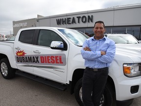 Comedian Jody Peters is excited to get behind the wheel of Wheaton GMC’s 2017 Canyon SLT pickup. The shortbox pickup is powered by GM’s all-new 2.8L Duramax turbo diesel engine, SAE-certified at 181 horsepower and 369 lb-ft of torque.
