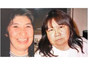 Violet Heathen (left) and Jeannette Chief. Chief's body was found on Wednesday, June 6, 2007 in a rural area outside of Lloydminster, SK. Heathen's remains were found near Kitscoty, AB on Saturday, November 7, 2009. (Supplied photos/RCMP)