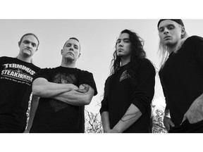 Annihilator features (l-r) Rich Hinks (bass), Jeff Waters (vocals/guitar), Aaron Homma (guitar), Fabio Alessandrini (drums).