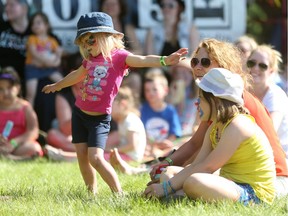 Alynne Michaud, age 3, dances to a Fred Penner song at the PotashCorp Children's Festival in Saskatoon on June 4, 2017.