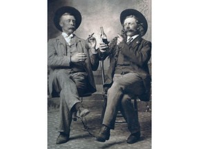 Joe Stefansson (right) and friend in an undated studio portrait (Photo courtesy Malla Jeroski)