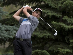 Saskatoon's Josh Nagy tees it up at the inaugural DeLaet Cup junior tournament at Riverside Country Club.