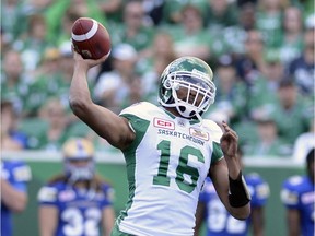 Roughriders quarterback Brandon Bridge, shown in a file photo, threw three touchdown passes Friday in a 27-19 victory over the Hamilton Tiger-Cats.