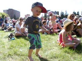 Teddy Frock, age 2, dances to a Fred Penner song at the PotashCorp Children's Festival in Saskatoon on June 4, 2017.