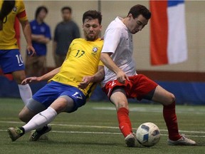 Players from Poland and Brazil compete in the final of the recent Saskatoon World Cup.