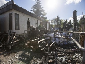 A shed behind the Ahmadiyya mosque that was burned in a fire in Saskatoon, SK on Friday, June 2, 2017. The mosque has reported it to the police, but they are not jumping to conclusions about the motivation behind the incident, since another structure in the neighbourhood was also hit.