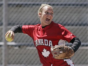 Erin Cumpstone, during her lengthy stint with the national women's softball team.