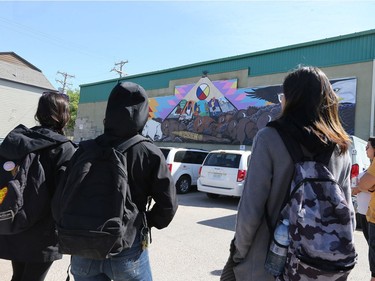 Urban Canvas' final mural is unveiled at the White Buffalo Youth Lodge in May.