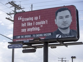 A billboard paid for by the City of Saskatoon on 51st Street in Saskatoon on Thursday, July 6, 2017.