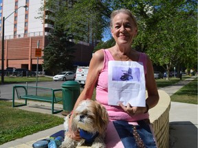 63-year-old Tricia Mills can barely walk a block with her dog after her motorized scooter was stolen on Saturday.