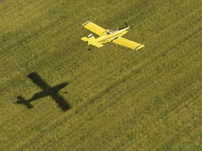 An agricultural spray aircraft similar to the AT-502B that crashed near Aberdeen on Saturday.