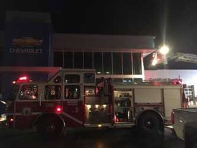 Saskatoon Fire Department respond to a fire on Friday, June 30 at Sherwood Chevrolet.