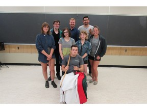 Lake: The Founding of Saskatoon. Back row: Mike Farthing, Jack Fotheringham, Mitch Cassidy, middle row: Emily Migchels, Paige Francoeur, Emily Klatt, Sophie Kokott, front row: Rowan MacLachlan.