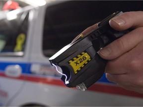 A conducted energy weapon (CEW) — commonly known as a Taser.