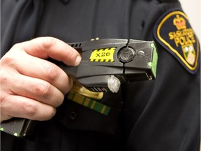 A conducted energy weapon (CEW) — commonly known as a Taser