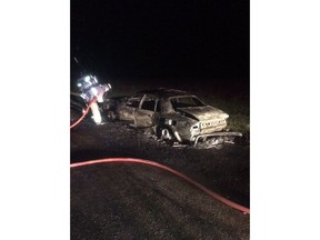 An overnight vehicle fire in Saskatoon.