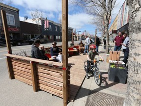 City staff will examine the possibility of limiting the concentration of parking patios, like this one located on 20th Street, after a complaint from a Broadway area business owner.