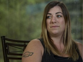 Celina Danis, whose partner Chad Wiklun was killed in a mining accident last August, at her home in Saskatoon, SK on Tuesday, August 8, 2017. (Saskatoon StarPhoenix/Liam Richards)