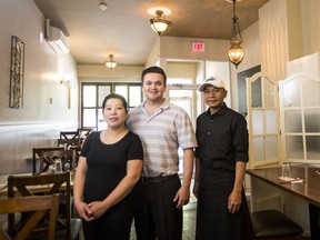 Seasoned fusion Restaurant is open in the old Truffles Bistro location in Saskatoon. Pictured are Le Bennett (left), Alan Bennett and chef Ivan Ly.